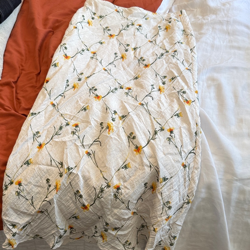 Abercrombie & Fitch Cream Maxi Skirt with Yellow Floral Print